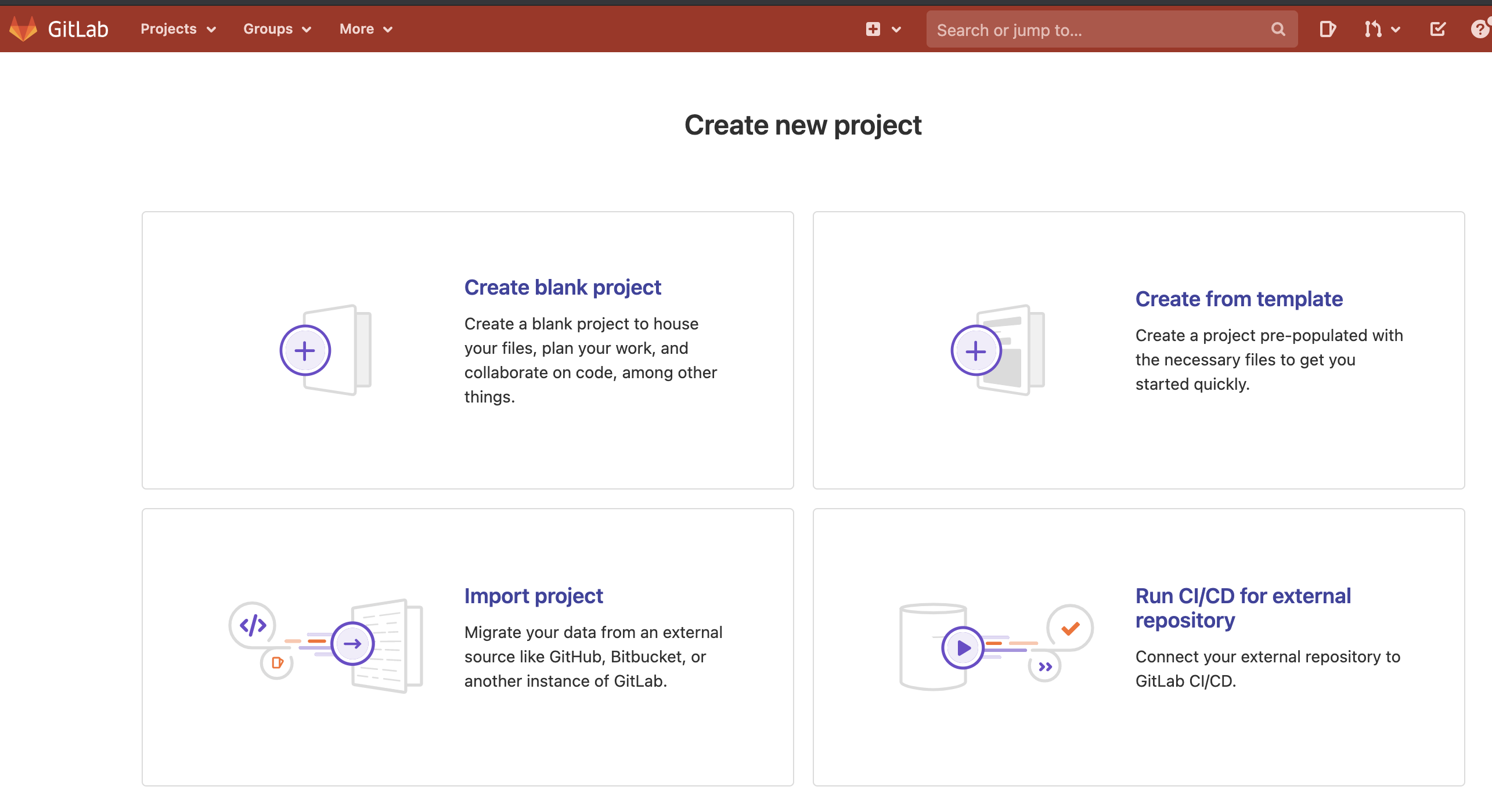 GitLab Create New Project