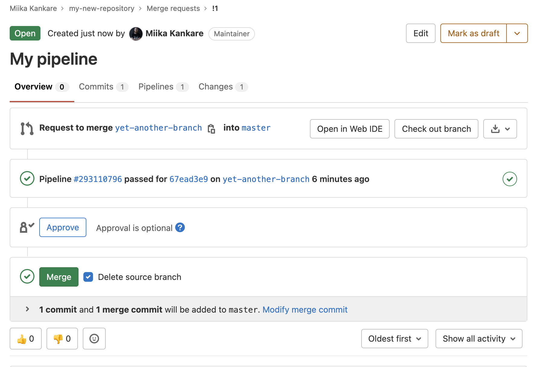 Gitlab First MR
